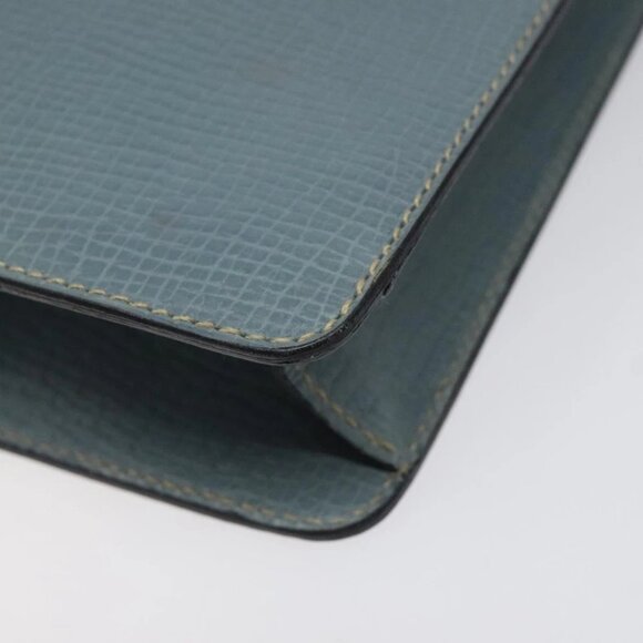 LOEWE Clutch Bag Leather Light Blue Gold Auth bs25818 - Picture 2 of 15